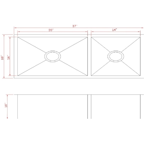 Double metal sink for kitchen