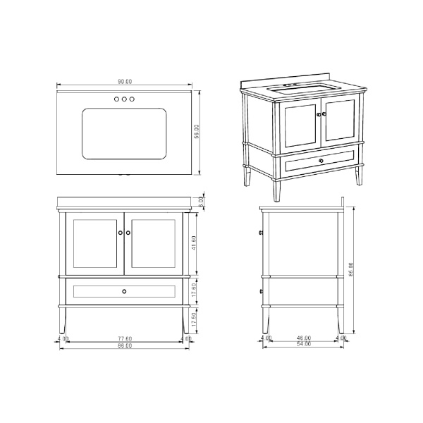 35″ Freestanding Vanity