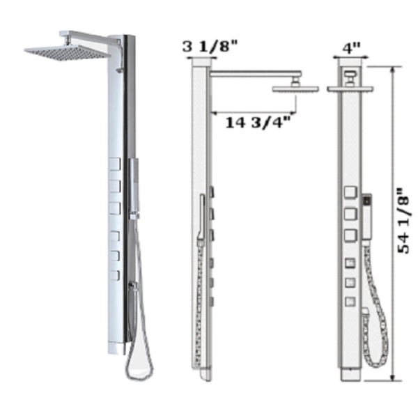 Thermostatic shower column