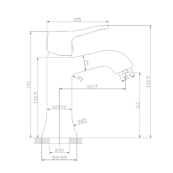 Single-handle lever lavatory faucet