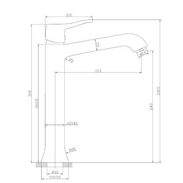 Single-handle lever lavatory faucet