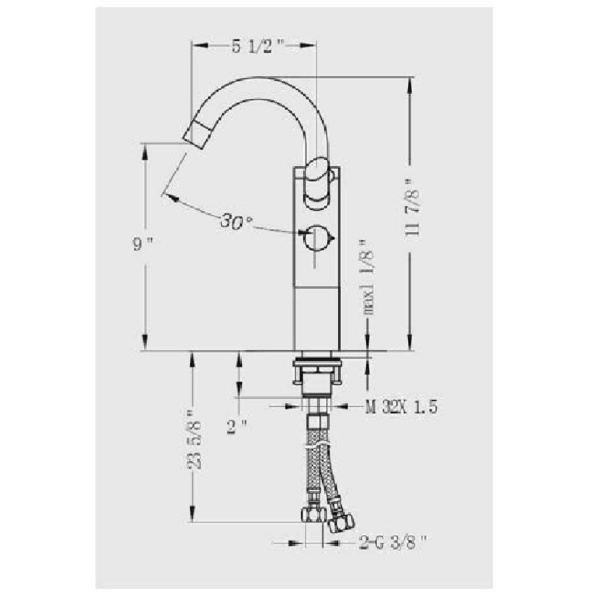 Tall double-handle lever lavatory faucet