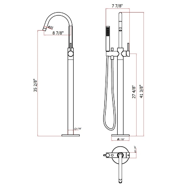 Freestanding bath shower mixer