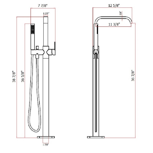 Freestanding bath shower mixer