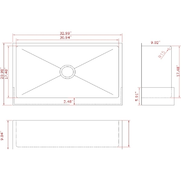 Single metal sink for kitchen