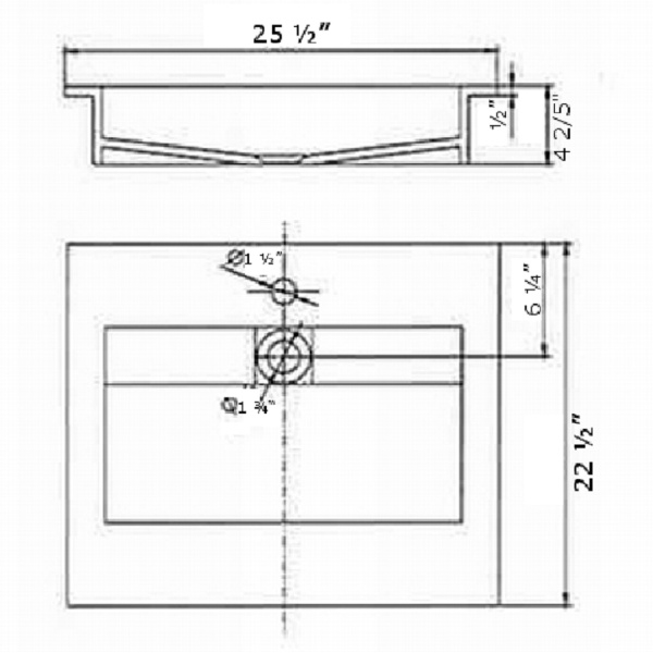 Counter top with integrated sink