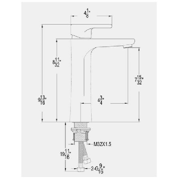 Single-handle vessel sink faucet