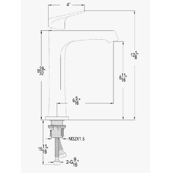 Single-handle vessel sink faucet