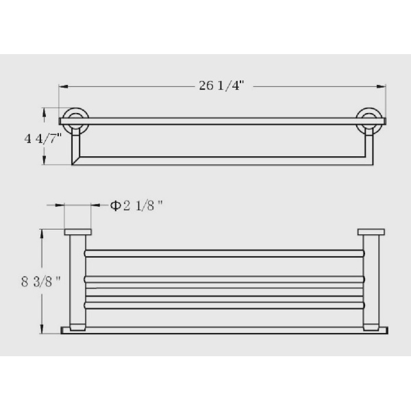 26″ Towel shelf with bar