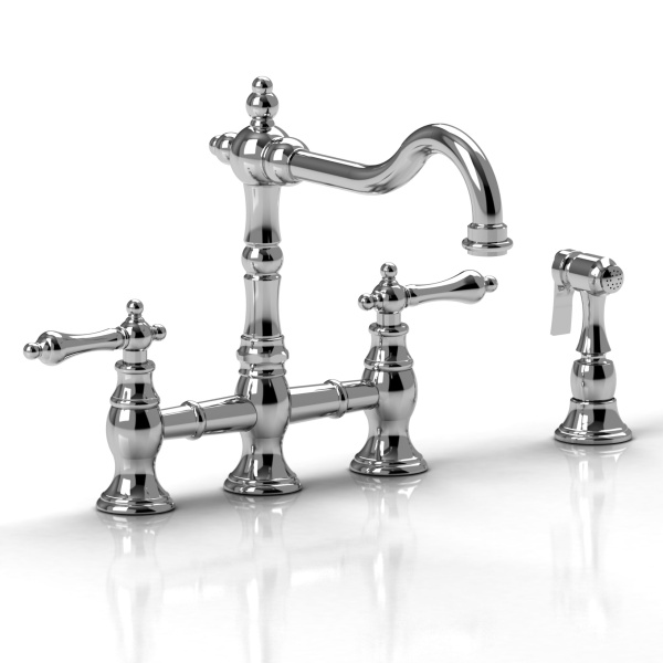 Riobel -Bridge kitchen faucet with spray - BR400L