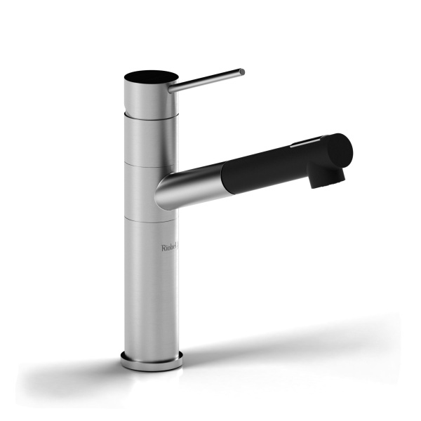 Riobel -Kitchen faucet with spray - CY101SSBK Stainless Steel with Black
