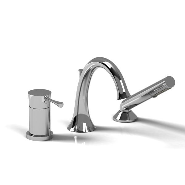 Riobel -3-piece pressure balance deck-mount tub filler with hand shower - ED16