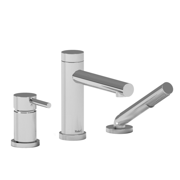 Riobel -3-piece pressure balance deck-mount tub filler with hand shower - GS16C Chrome