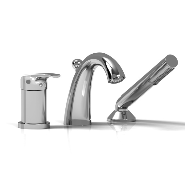 Riobel -3-piece pressure balance deck-mount tub filler with hand shower - JO16C Chrome