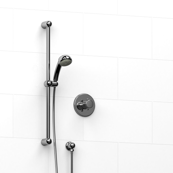 Riobel -½" 2-way coaxial system with hand shower rail - KIT#123GN+