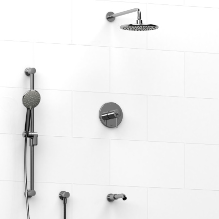 Riobel -½’’ coaxial 3-way system with hand shower rail, shower head and spout - KIT#1345