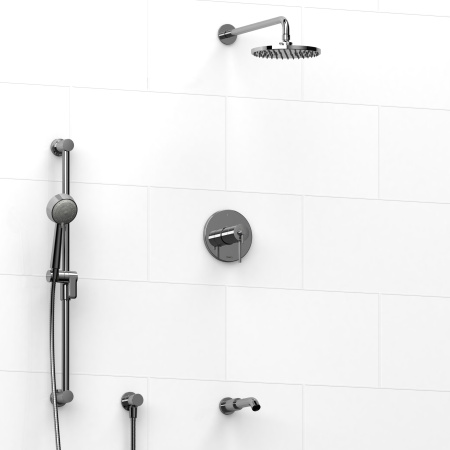 Riobel -½’’ coaxial 3-way system with hand shower rail, shower head and spout - KIT#1345CSTM