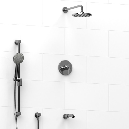 Riobel -½’’ coaxial 3-way system with hand shower rail, shower head and spout - KIT#1345GS
