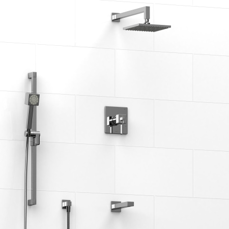 Riobel -½’’ coaxial 3-way system with hand shower rail, shower head and spout - KIT#1345MZ