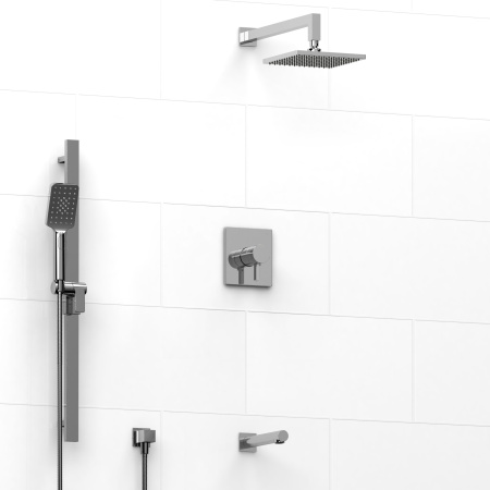 Riobel -½’’ coaxial 3-way system with hand shower rail, shower head and spout - KIT#1345PXTQ