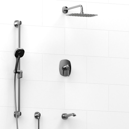 Riobel -½’’ coaxial 3-way system with hand shower rail, shower head and spout - KIT#1345VY