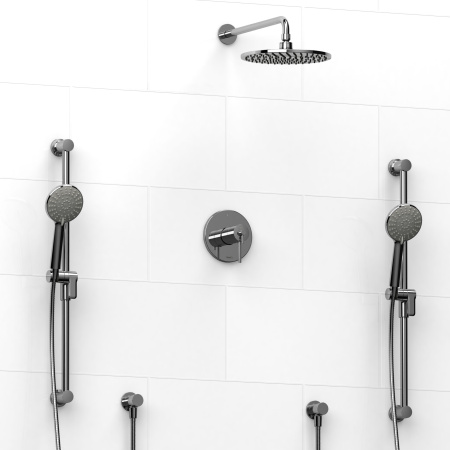 Riobel -½’’ coaxial 3-way system with 2 hand shower rails and shower head - KIT#2245