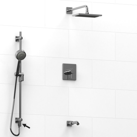 Riobel -½’’ coaxial 3-way system, hand shower rail, shower head and spout  - KIT#2645
