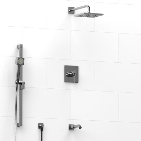 Riobel -½’’ coaxial 3-way system with hand shower rail, shower head and spout - KIT#2845