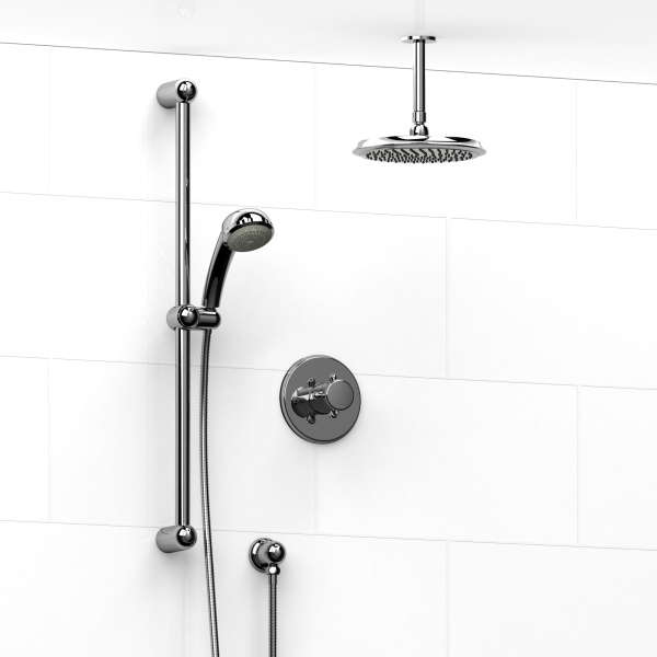Riobel -½’’ coaxial 2-way system with hand shower and shower head – KIT#323GN+