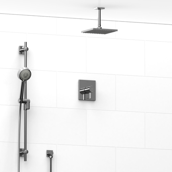 Riobel -½’’ coaxial 2-way system with hand shower and shower head – KIT#323PFTQ