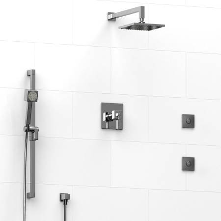 Riobel -½’’ coaxial 3-way system with hand shower rail, shower head and spout - KIT#3545MZ