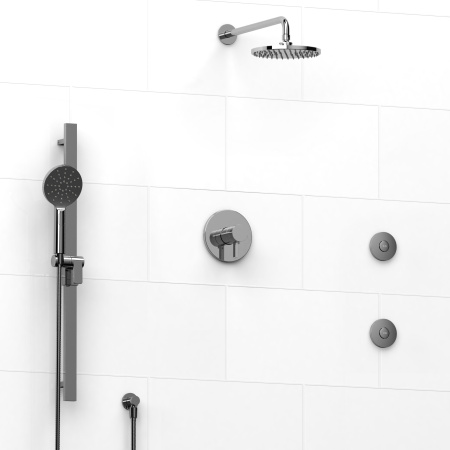 Riobel -½’’ coaxial 3-way system with hand shower rail, shower head and spout - KIT#3545PXTM