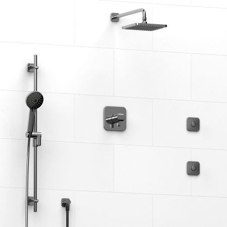Riobel -½’’ coaxial 3-way system with hand shower rail, shower head and spout - KIT#3545SA