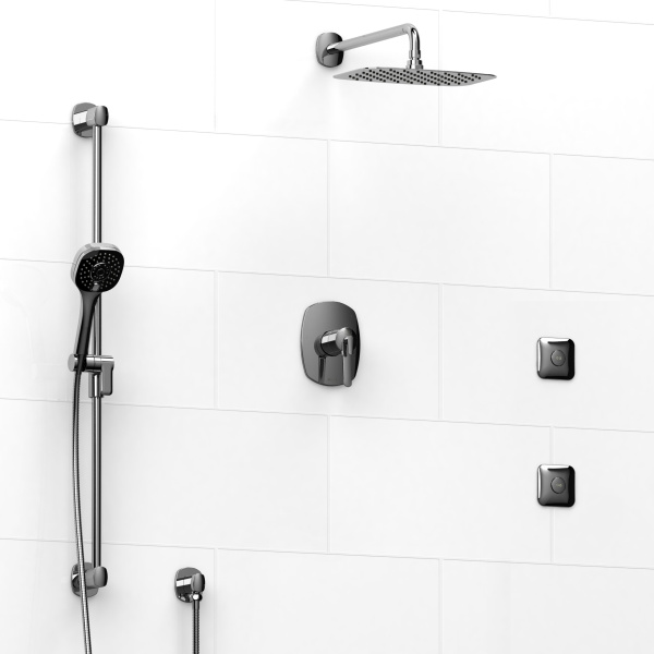 Riobel -½’’ coaxial 3-way system with hand shower rail, shower head and spout - KIT#3545VY