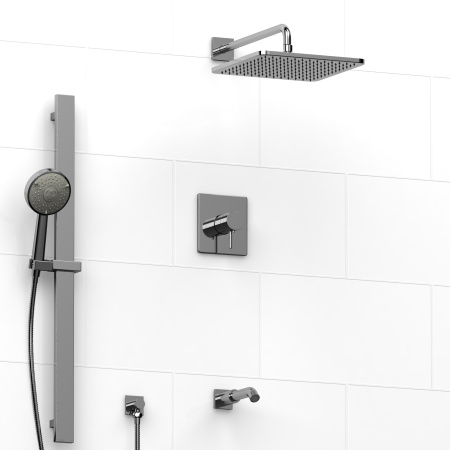 Riobel -½’’ coaxial 3-way system with hand shower rail, shower head and spout - KIT#5245
