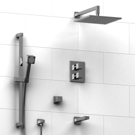 Riobel -½" system with hand shower rail, shower head and spout - KIT#6042