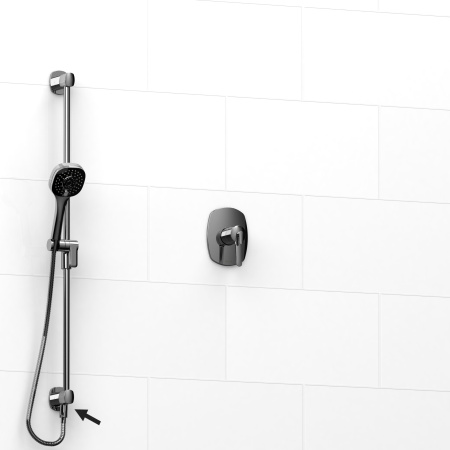 Riobel -½" 2-way coaxial system and hand shower rail - KIT#6123VY