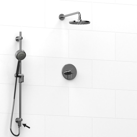 Riobel -½’’ coaxial 2-way system, hand shower rail and shower head - KIT#6323PATM