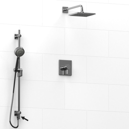 Riobel -½’’ coaxial 2-way system, hand shower rail and shower head - KIT#6323PFTQ