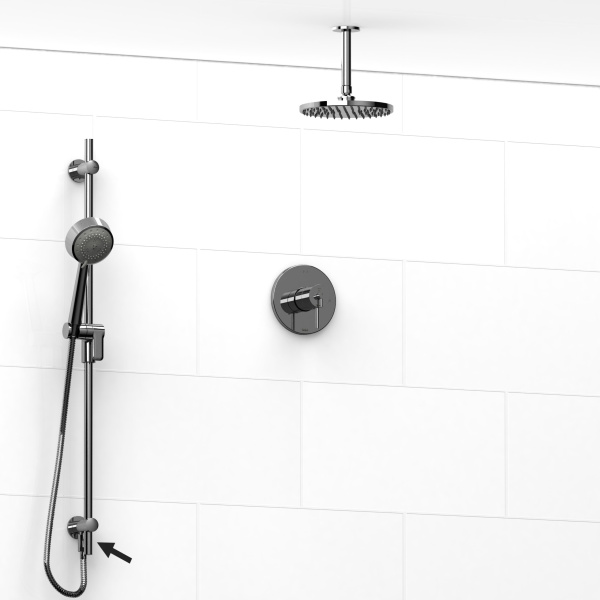 Riobel -½’’ coaxial 2-way system, hand shower rail and shower head – KIT#6323VSTM