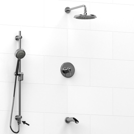 Riobel -½’’ coaxial 3-way system, hand shower rail, shower head and spout  - KIT#6445ATOP