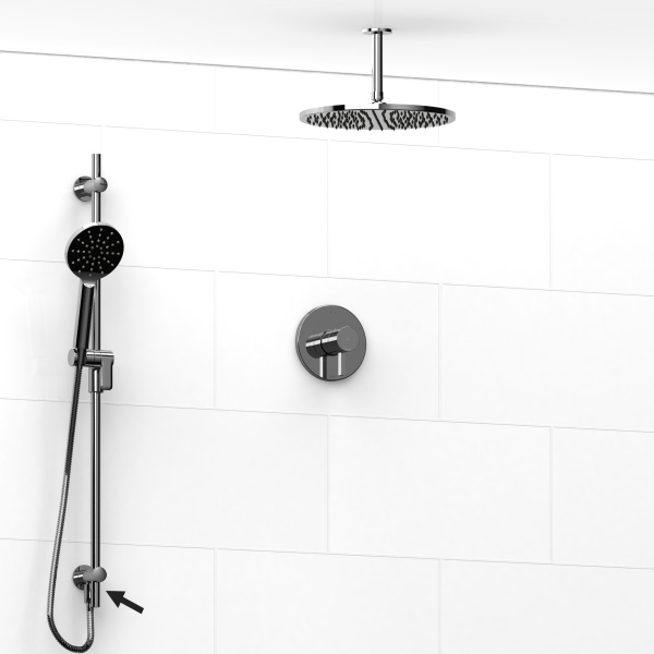 Riobel -½’’ coaxial 2-way system, hand shower rail and shower head – KIT#7123