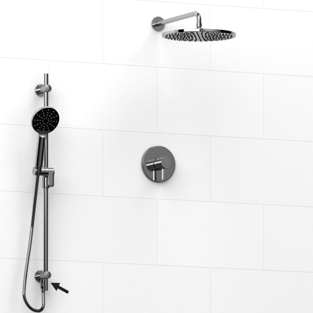 Riobel -½’’ coaxial 2-way system, hand shower rail and shower head - KIT#7123