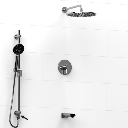 Riobel -½’’ coaxial 3-way system, hand shower rail, shower head and spout  - KIT#7545
