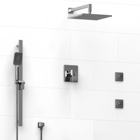 Riobel -½’’ coaxial system with hand shower rail, 2 body jets and shower head - KIT#8145