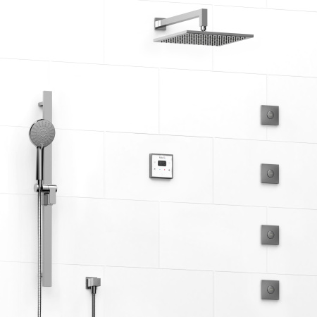Riobel -¾" electronic system with hand shower rail, 4 body jets and shower head - KIT#91IS