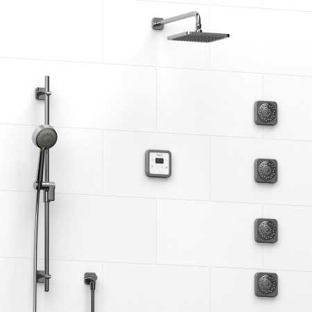 Riobel -¾" electronic system with hand shower rail, 4 body jets and shower head - KIT#92ISSA