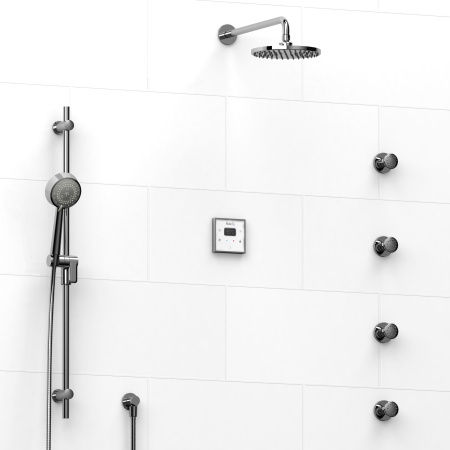 Riobel -¾" electronic system with hand shower rail, 4 body jets and shower head - KIT#93ISTM