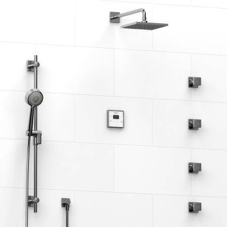 Riobel -¾" electronic system with hand shower rail, 4 body jets and shower head - KIT#93ISTQ