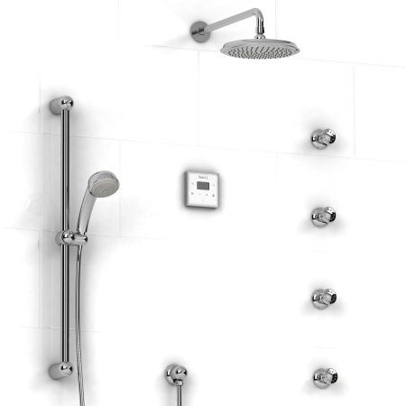 Riobel -¾" electronic system with hand shower rail, 4 body jets and shower head - KIT#93ISTS